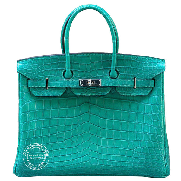 Hermès Birkin 35cm Malachite Matte Croc PHW