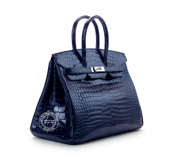 Hermès Birkin 35cm Dark Blue Shiny Croc PHW