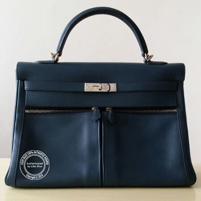 Hermès Kelly 35cm Navy Blue Lakis Swift PHW