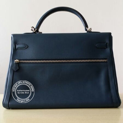 Hermès Kelly 35cm Navy Blue Lakis Swift PHW