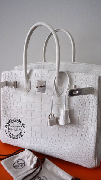 35cm Nuage Birkin. Matte Alligator, Palladium