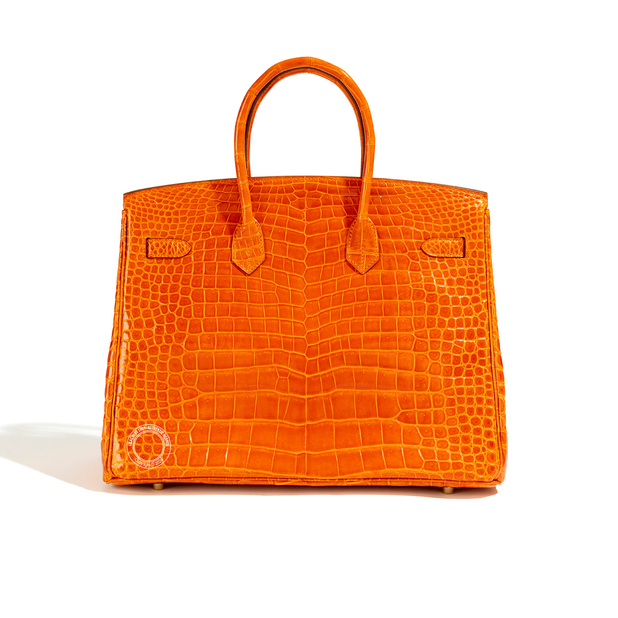 Hermès Birkin 35cm Orange Shiny Croc GHW - Preloved
