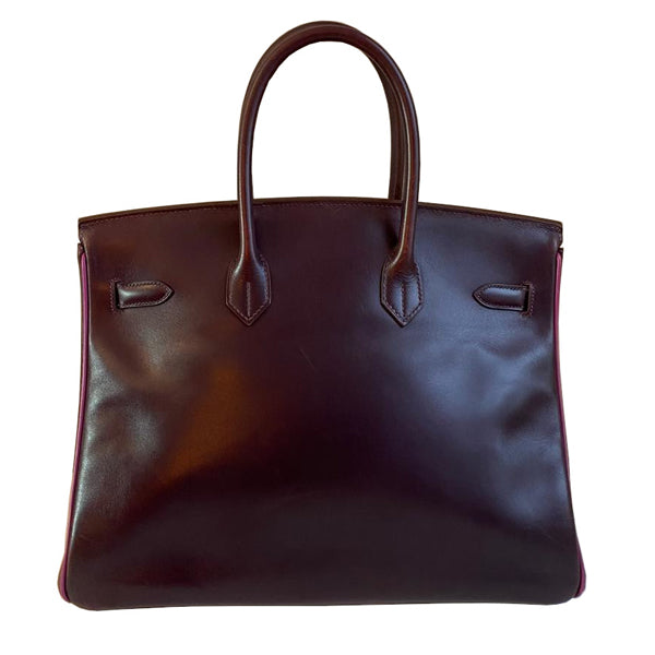 Hermès Birkin 35cm Raisin/Cyclamen Box PHW - Preloved