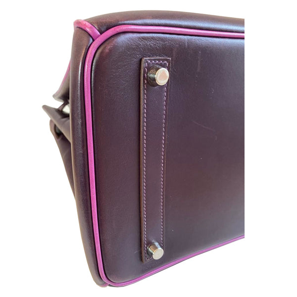 Hermès Birkin 35cm Raisin/Cyclamen Box PHW - Preloved