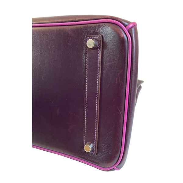 Hermès Birkin 35cm Raisin/Cyclamen Box PHW - Preloved