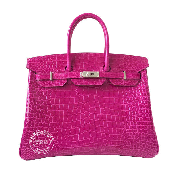 Hermès Birkin 35cm Rose Scheherazade Shiny Croc PHW