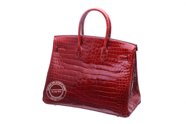 Hermès Birkin 35cm Rouge H Shiny Croc PHW