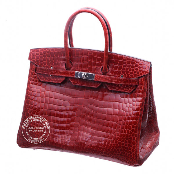 Hermès Birkin 35cm Rouge H Shiny Croc PHW