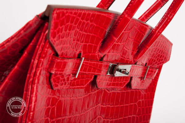 Hermès Birkin 35cm Rouge Braise Shiny Croc PHW