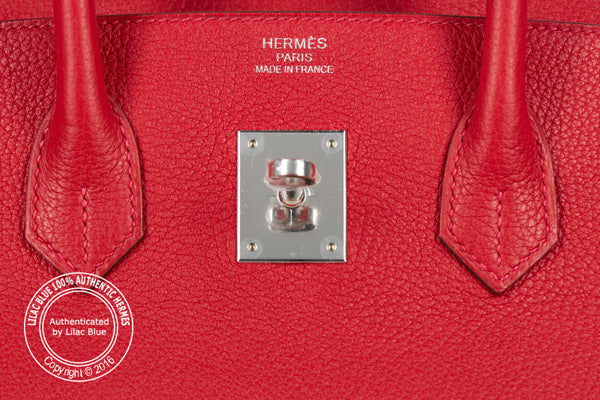 Hermès Birkin 35cm Rouge Casaque Clemence PHW