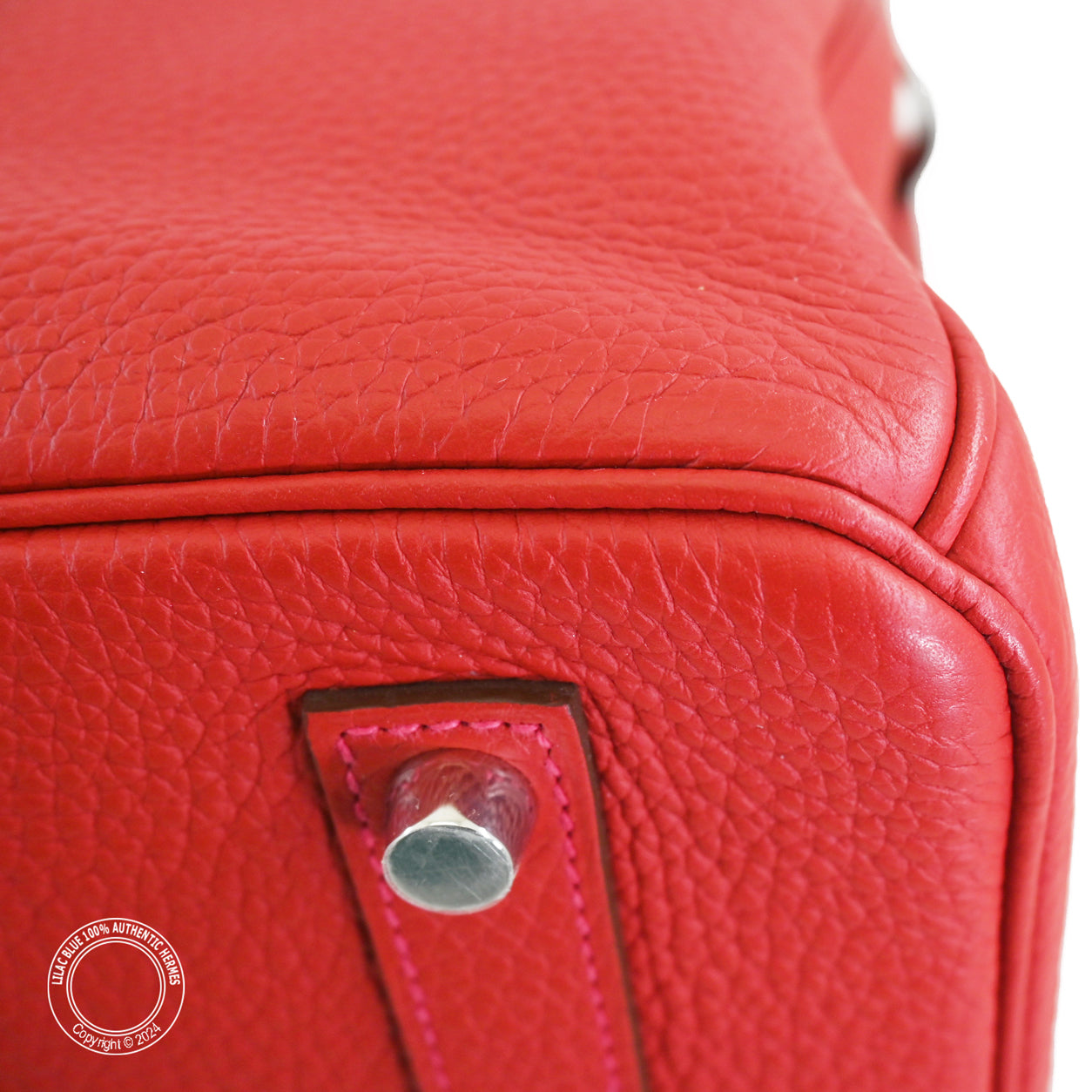 Hermès Birkin 35cm Rouge Casaque Clemence PHW - Preloved