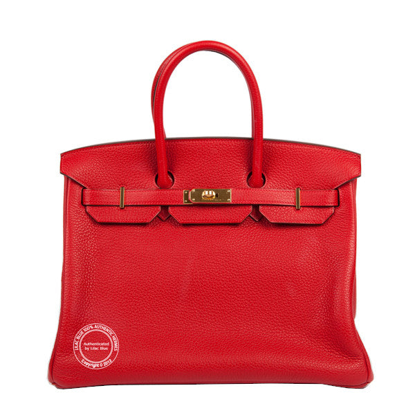 Hermès Birkin 35cm Rouge Casaque Clemence GHW