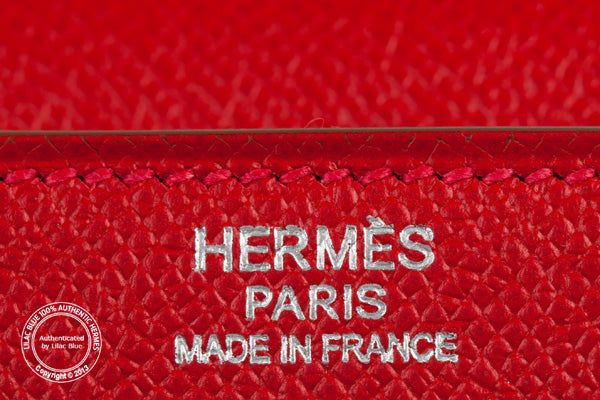 Hermès Kelly 32cm Rouge Casaque & White Flag Epsom PHW