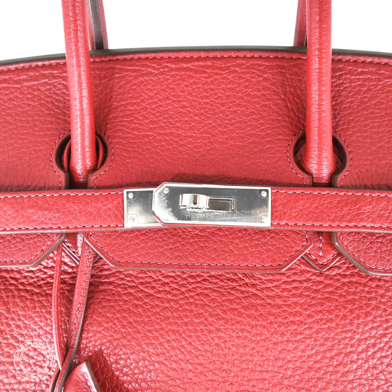 Hermes Birkin 35cm Rouge Garance Clemence PHW - Preloved