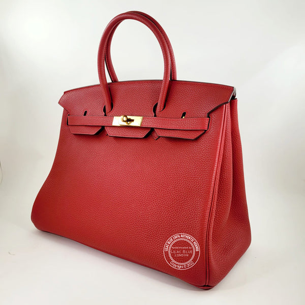 Hermès Birkin 35cm Rouge Garance Togo GHW - Preloved