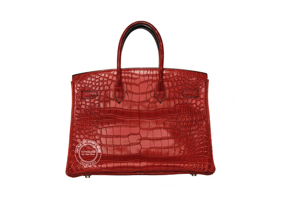Hermès Birkin 35cm Rouge H Matte Alligator PHW Preloved