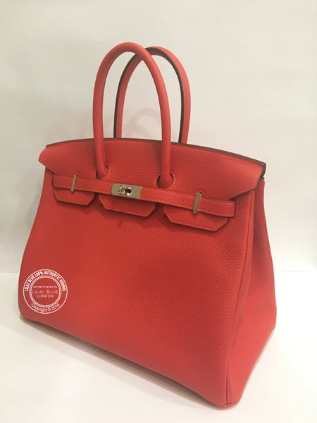 Hermes Birkin 35cm Rouge Pivoine Clemence GHW