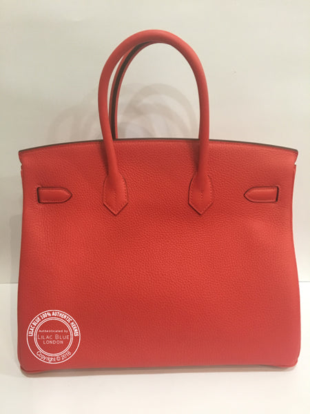 Hermes Birkin 35cm Rouge Pivoine Clemence GHW