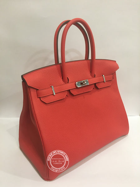 Hermes Birkin 35cm Rouge Pivoine Clemence GHW