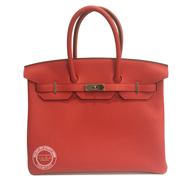 Hermes Birkin 35cm Rouge Pivoine Clemence GHW