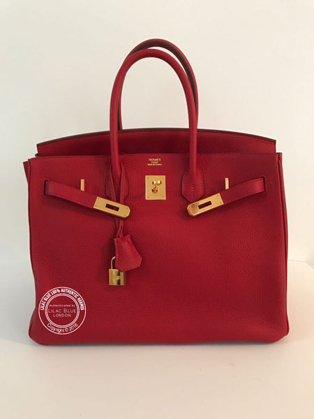 Hermès Birkin 35cm Rouge Tomate Clemence GHW