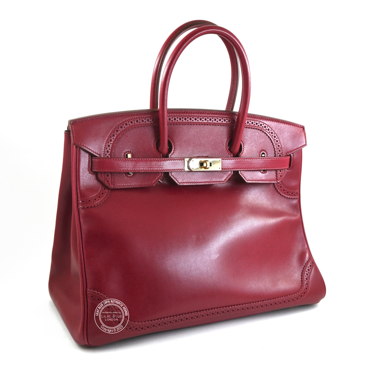 Hermes Birkin 35cm Rubis Ghillies Tadelakt GHW - Preloved