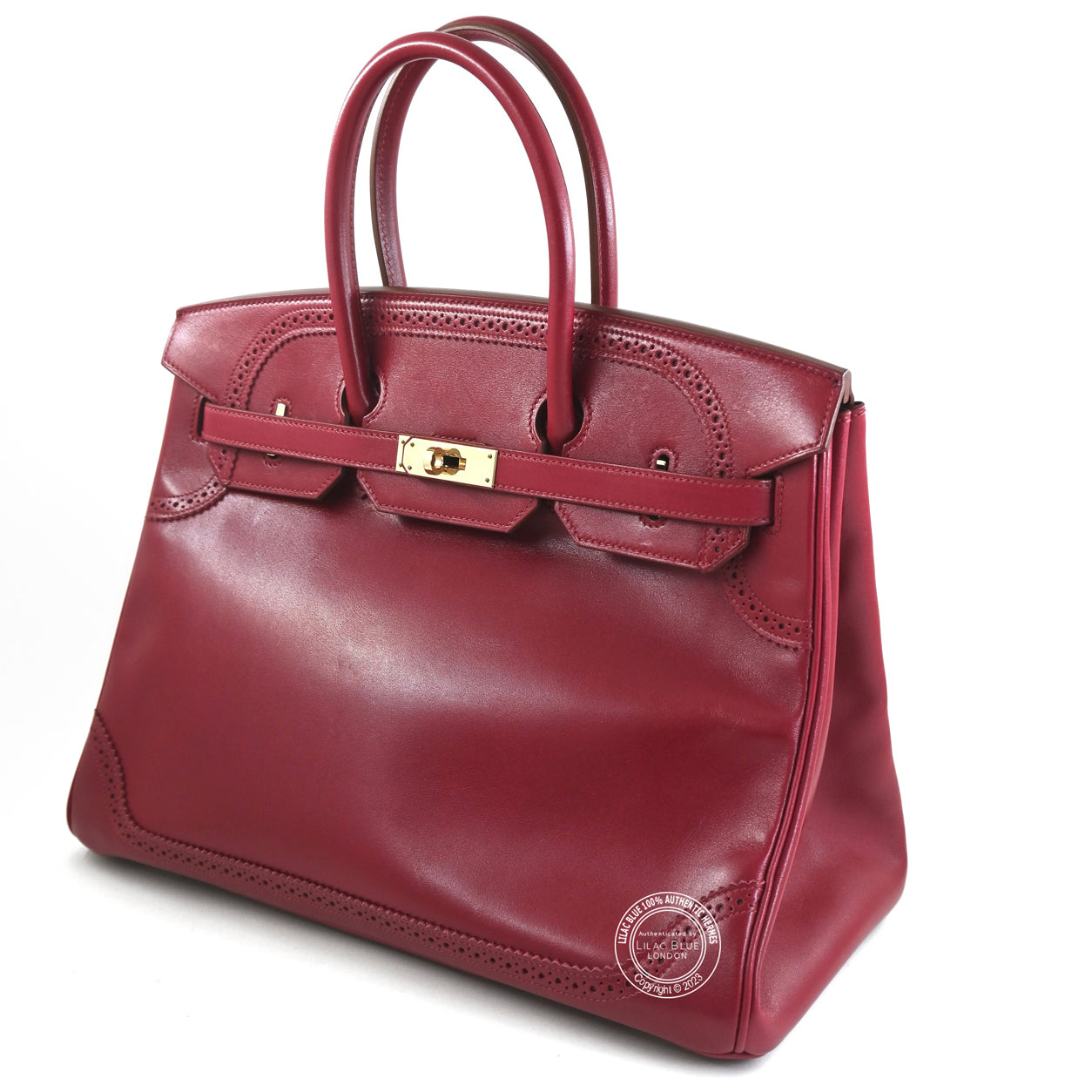 Hermes Birkin 35cm Rubis Ghillies Tadelakt GHW - Preloved