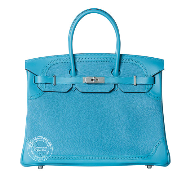 Hermès Birkin 35cm Turquoise Ghillies Tadelakt/Togo PHW