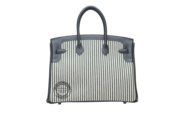 Hermès Birkin 35cm Vert Anglais/Vert Foncé Riga Canvas/Swift PHW
