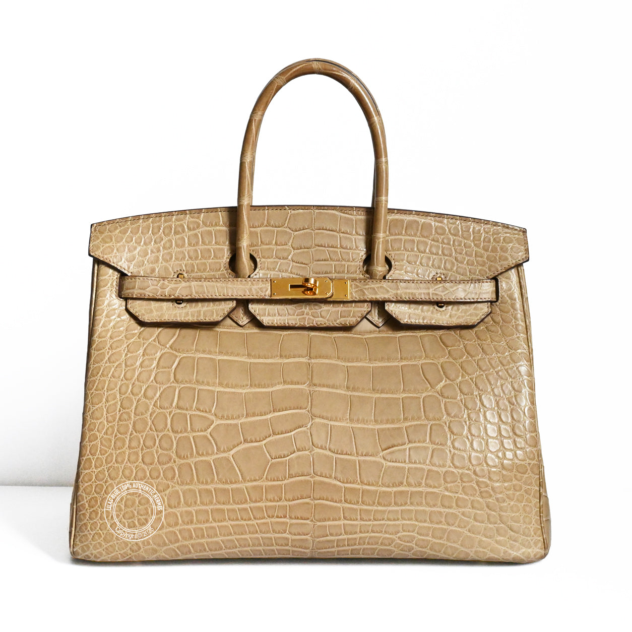 Hermès Birkin 35cm Poussiere Alligator GHW - Preloved