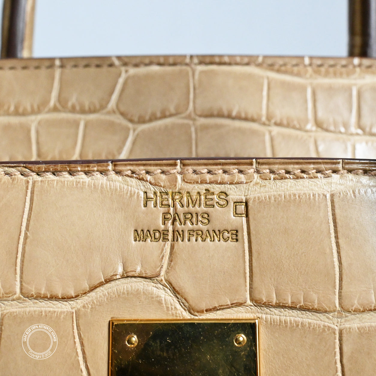 Hermès Birkin 35cm Poussiere Alligator GHW - Preloved