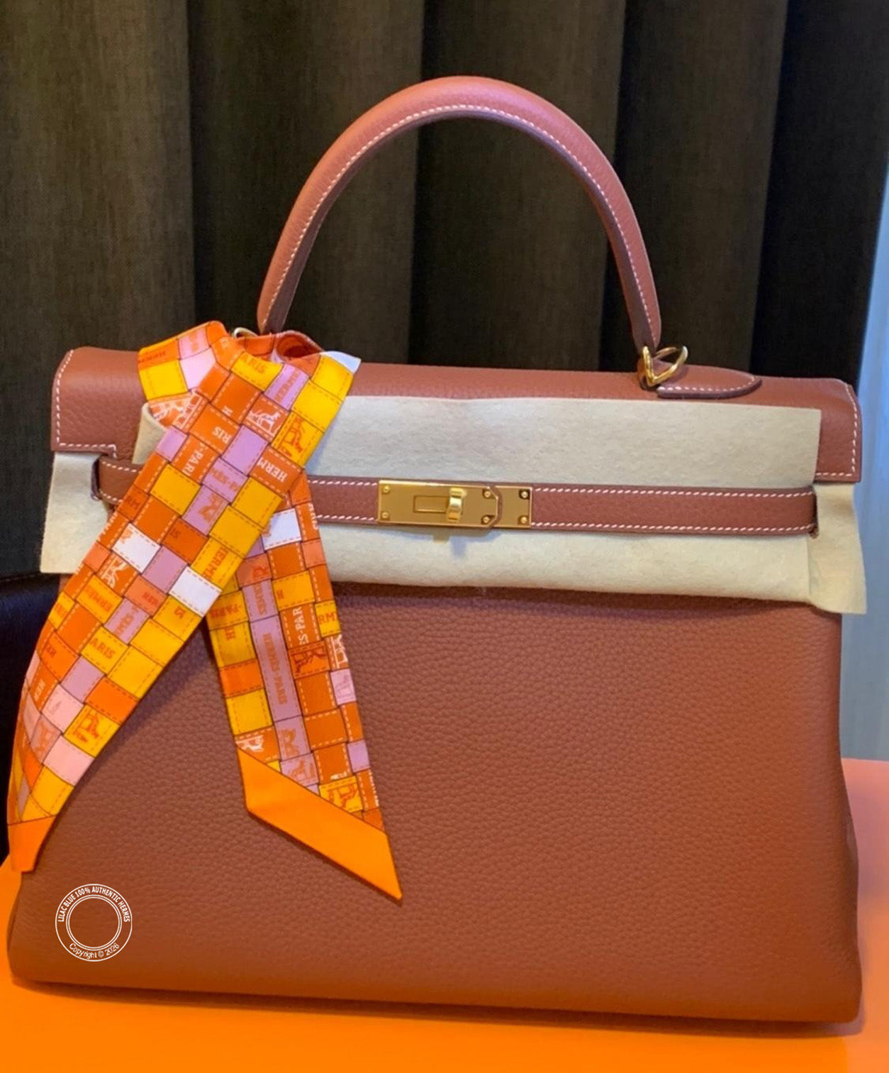 Hermès Kelly 35cm Sienne Togo GHW