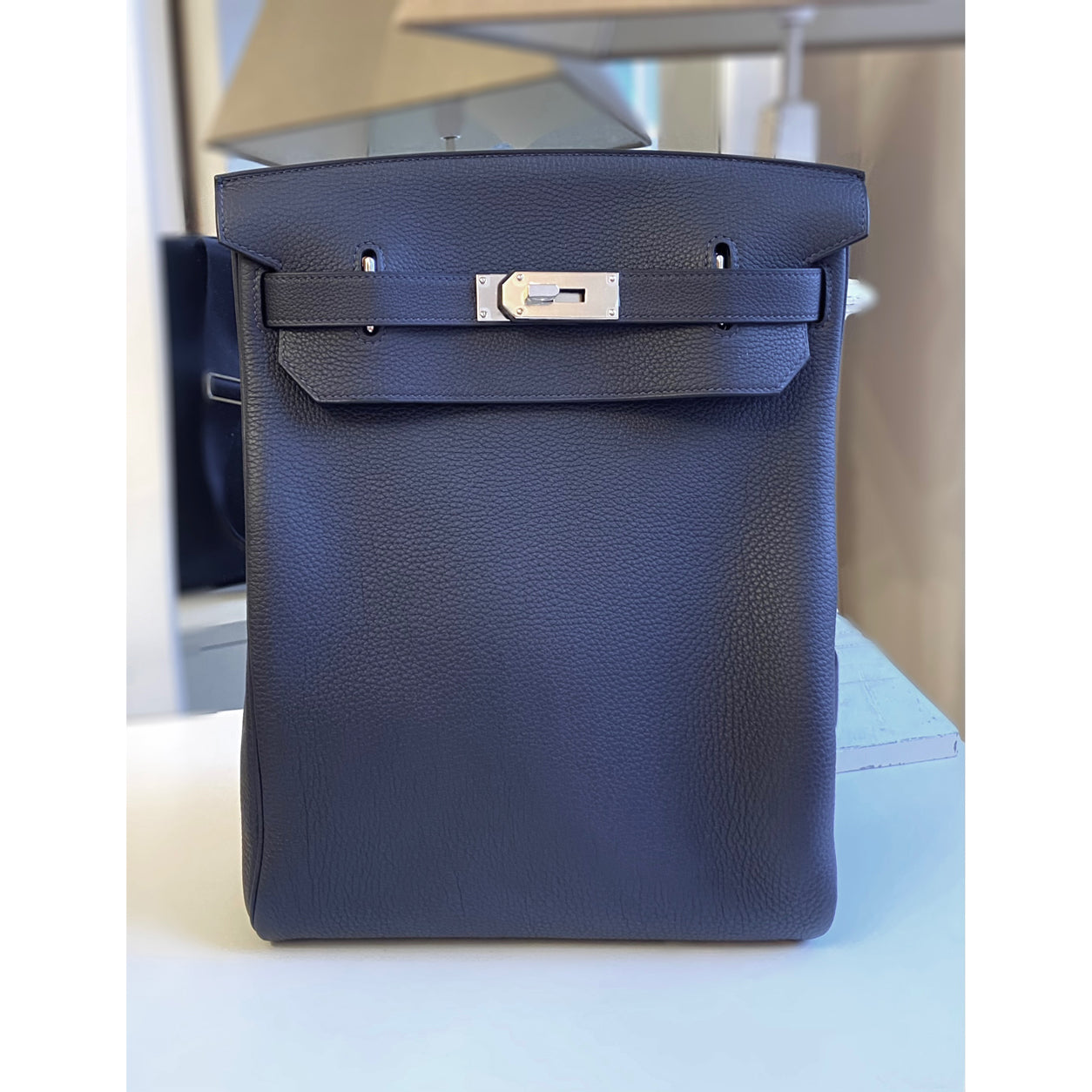 Hermès Hac A Dos 36cm Bleu Nuit Togo PHW