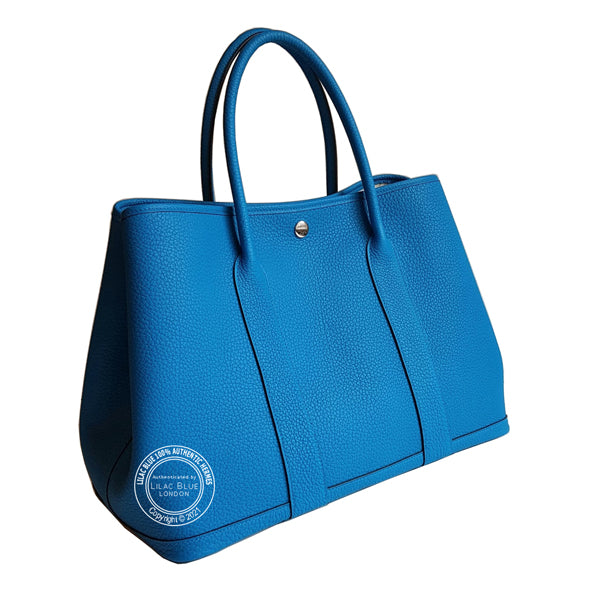 Hermès Garden Party 36cm Bleu Zanzibar Negonda PHW
