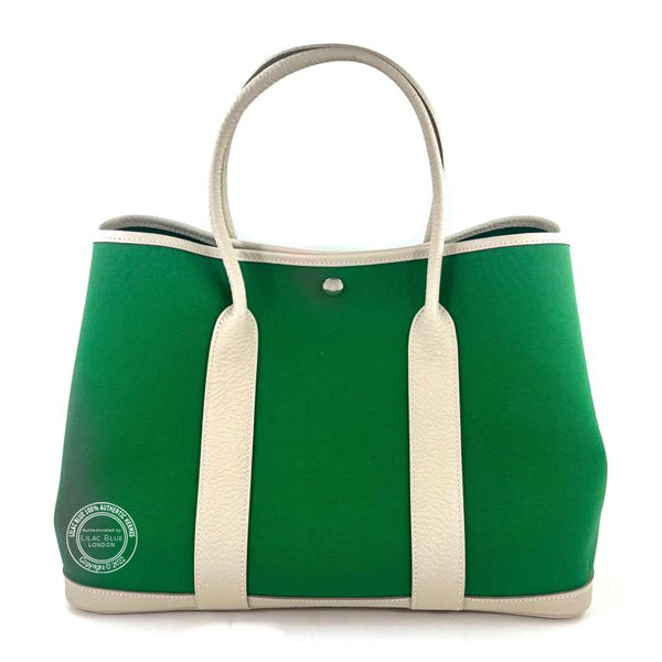 Hermès Garden Party 36cm Cactus/Craie Canvas/Cowhide PHW