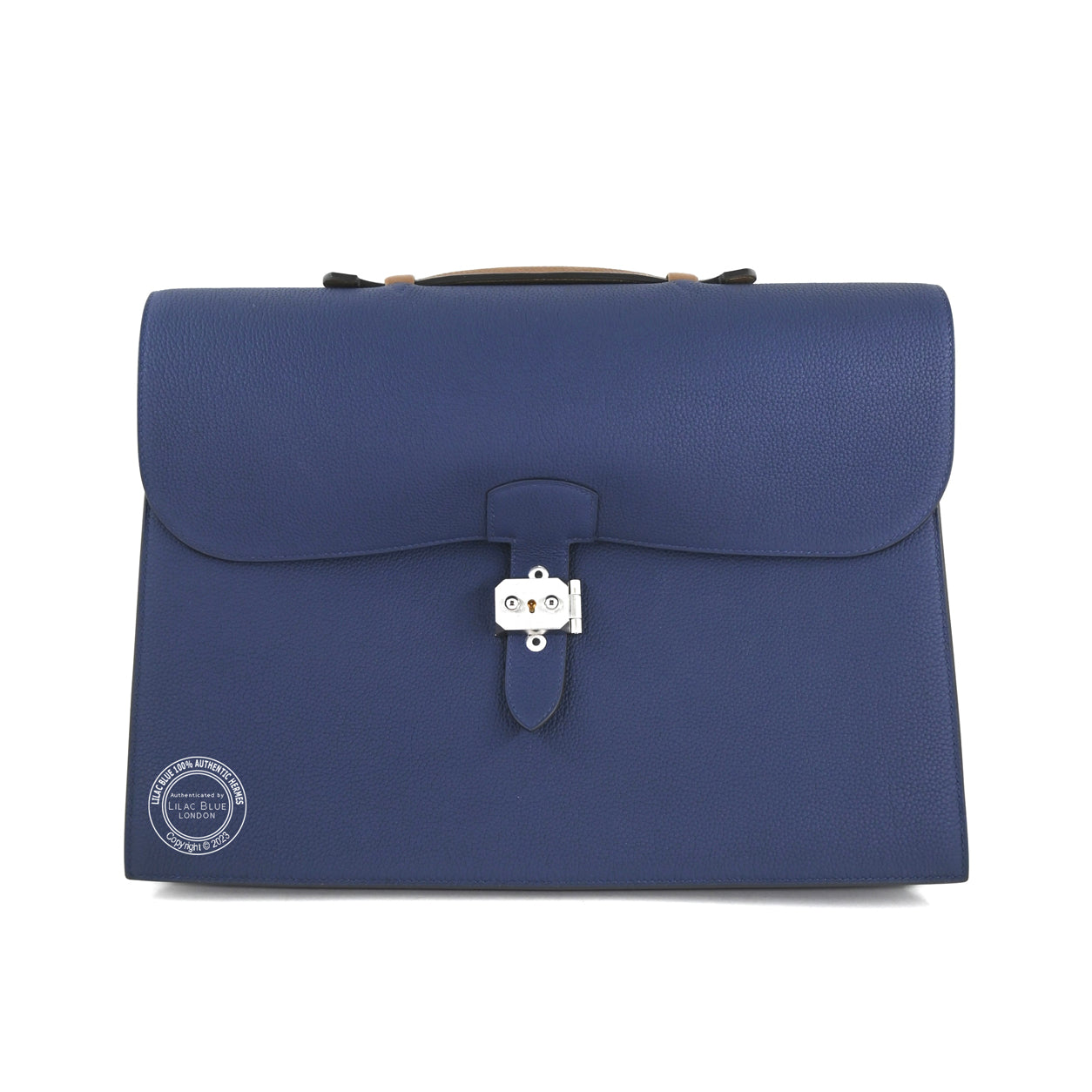 Hermès Sac a Depeche 38cm Bleu Saphir/Gold HSS Togo PHW