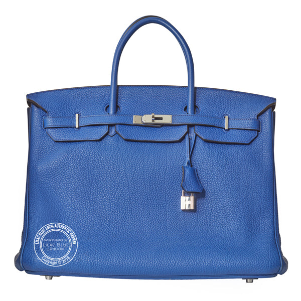 Hermès Birkin 40cm Bleu Electrique Clemence PHW - Preloved