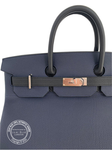 Hermès Birkin 40cm Bleu Nuit/Black HAC Togo PHW