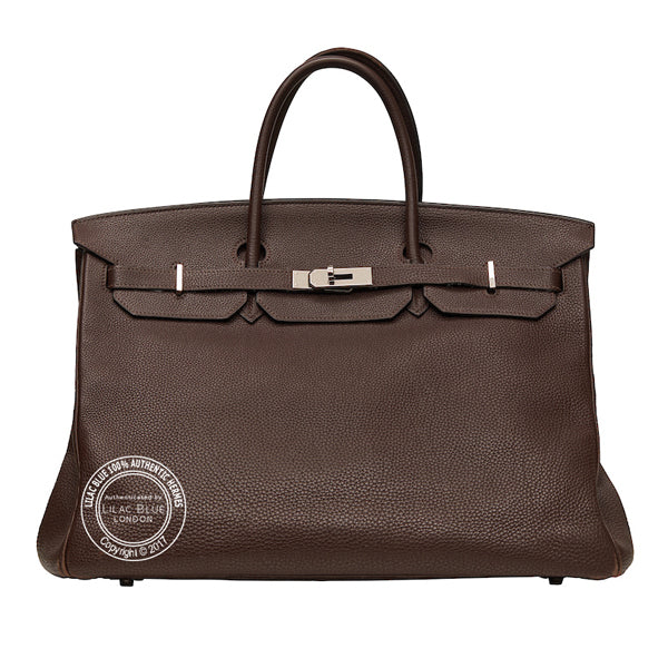 Hermès Birkin 40cm Ebene Clemence PHW - Preloved