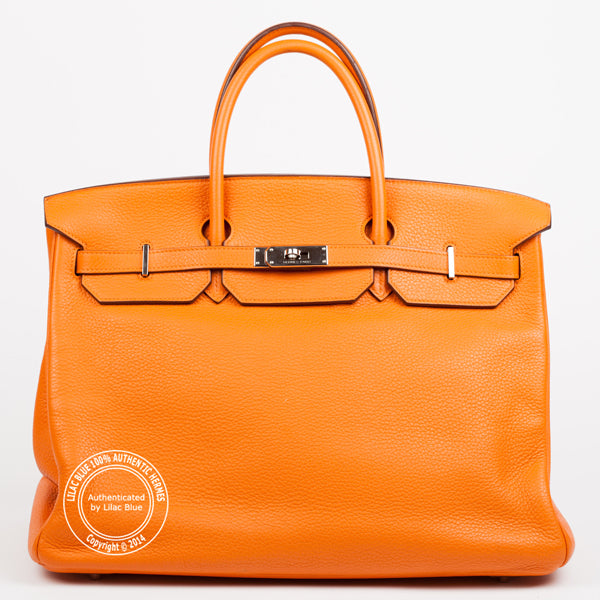 Hermès Birkin 40cm Orange Clemence PHW - Preloved