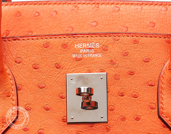 Hermès Birkin 40cm Orange Ostrich, PHW Preloved