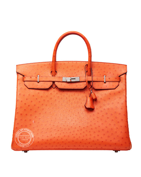Hermès Birkin 40cm Orange Ostrich, PHW Preloved
