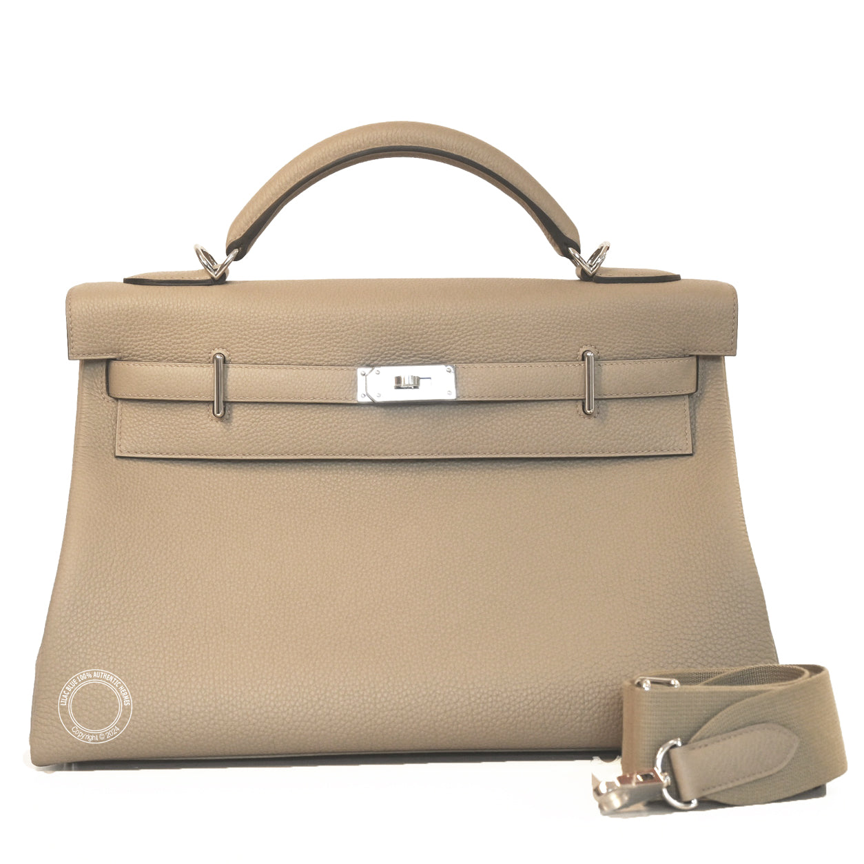 Hermès Kelly 42cm Beige Marfa Maxi Togo PHW