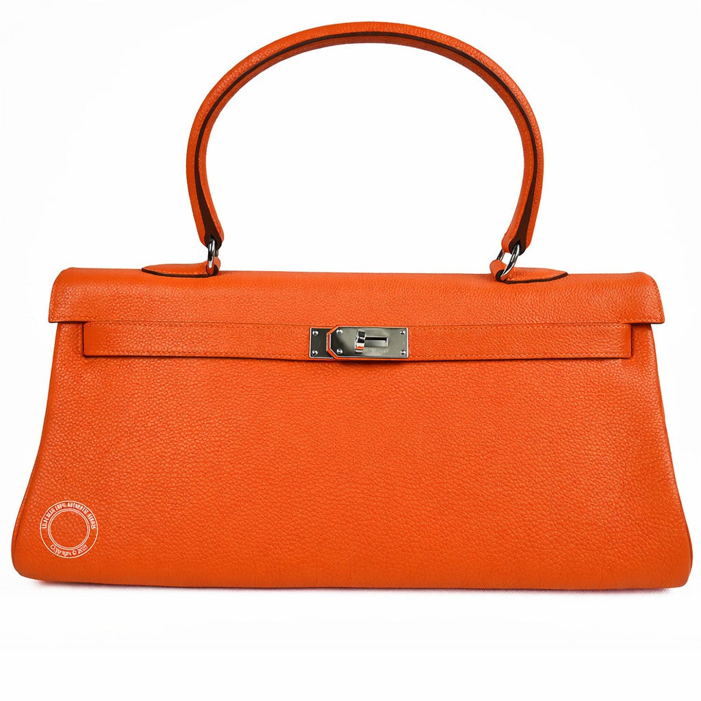 Hermes Kelly 42cm Orange JPG Shoulder Clemence PHW - Preloved