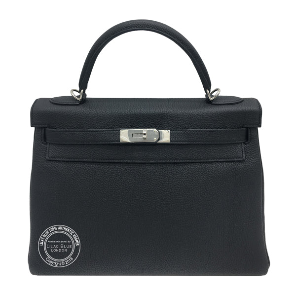 Hermès Kelly 32cm Black Togo PHW - Preloved