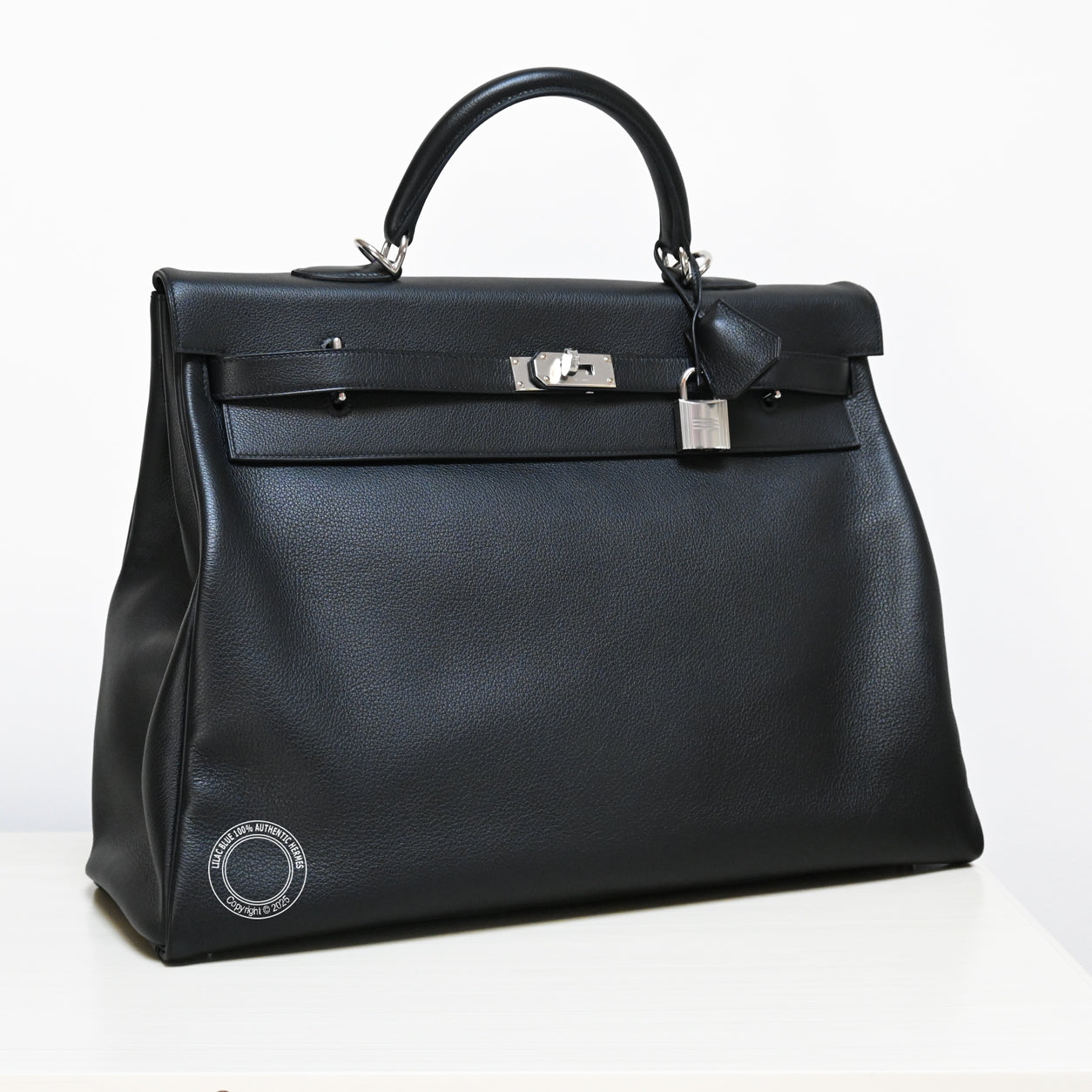 Hermes Kelly 50cm Black Relax Voyage Novillo PHW
