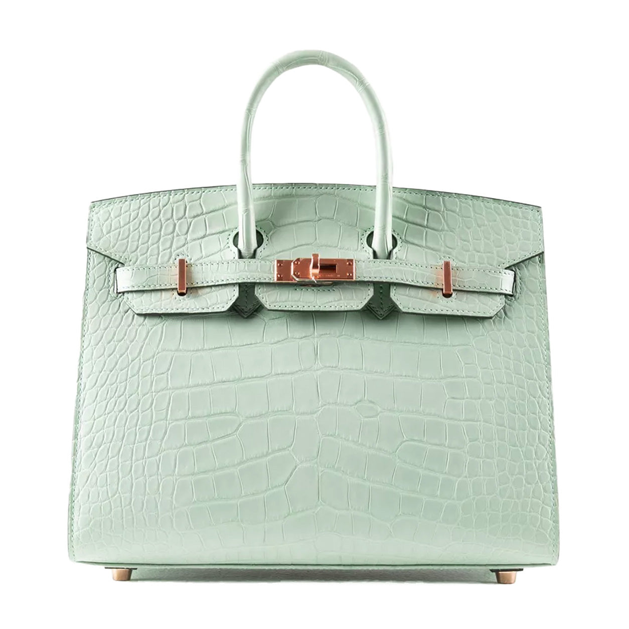 Hermès Birkin 25cm Vert d'Eau Matte Alligator GHW
