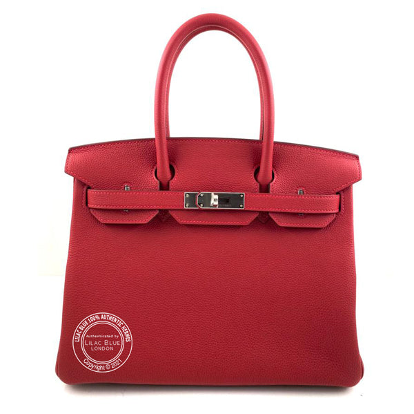 Hermès Birkin 30cm Rouge Casaque/Rouge H Verso Togo PHW