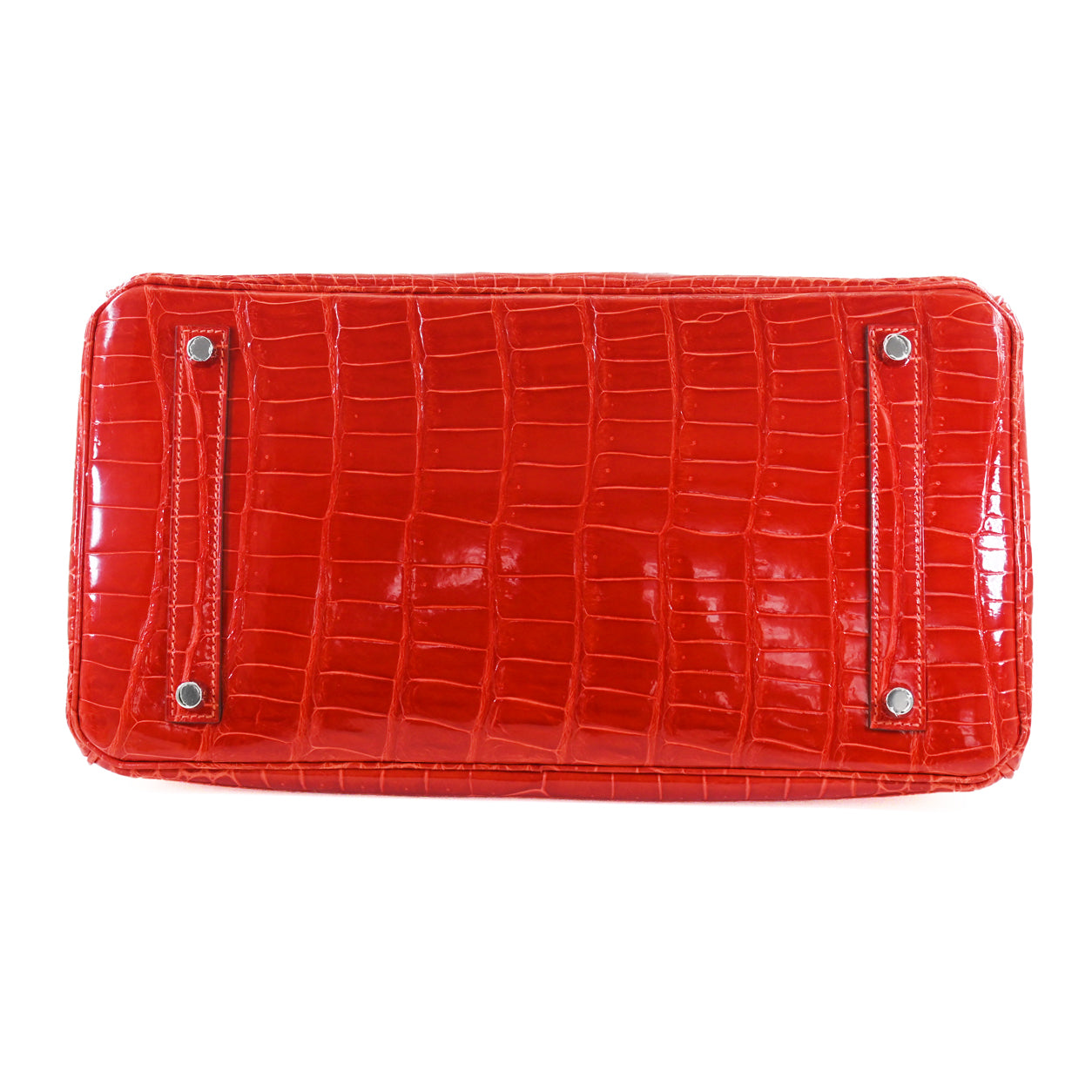 Hermès Birkin 35cm Rouge Braise Shiny Croc PHW - Preloved