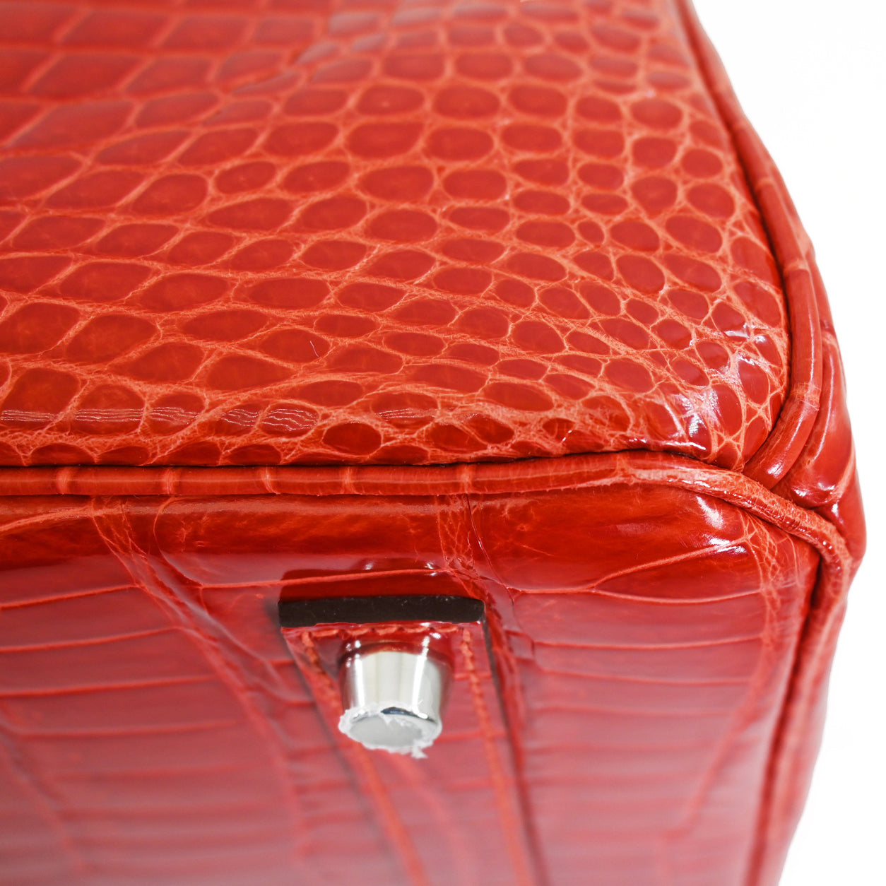 Hermès Birkin 35cm Rouge Braise Shiny Croc PHW - Preloved